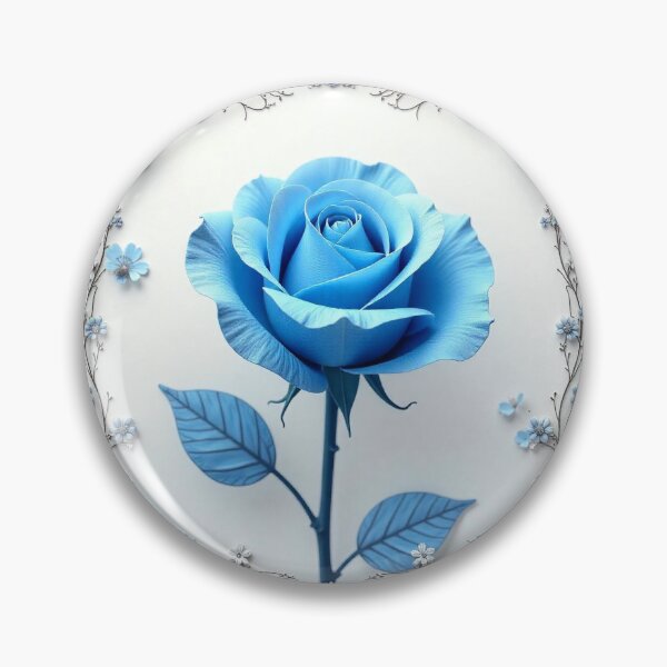 Item preview, Vintage Blue Rose Floral Border on White Background – Elegant Design designed and sold by hjian8219.