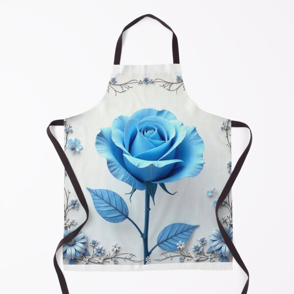 Item preview, Vintage Blue Rose Floral Border on White Background – Elegant Design designed and sold by hjian8219.