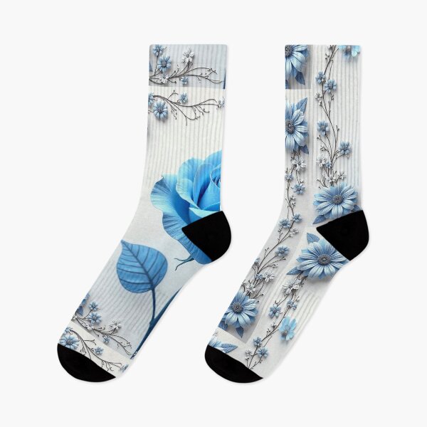 Item preview, Vintage Blue Rose Floral Border on White Background – Elegant Design designed and sold by hjian8219.