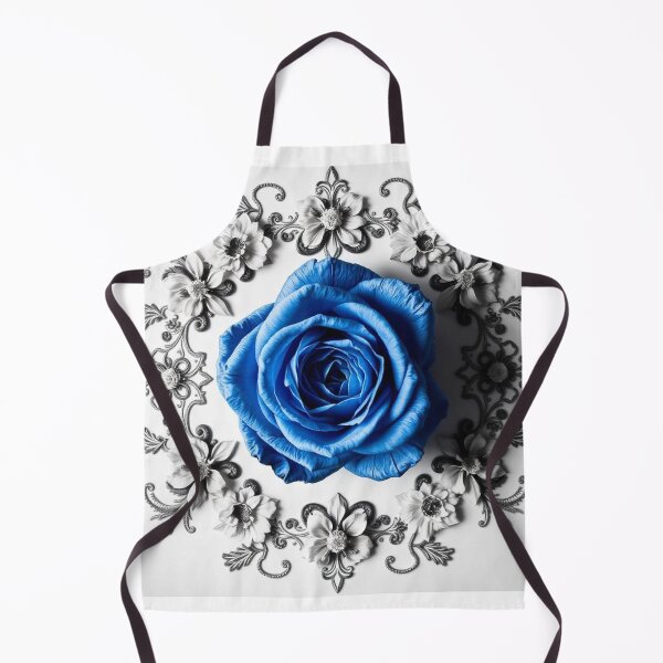 Item preview, Vintage Blue Rose Floral Border on White Background – Elegant Design designed and sold by hjian8219.
