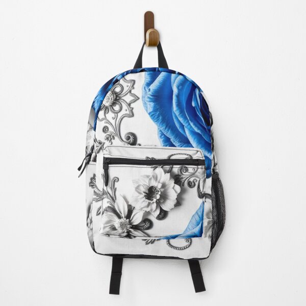 Item preview, Vintage Blue Rose Floral Border on White Background – Elegant Design designed and sold by hjian8219.