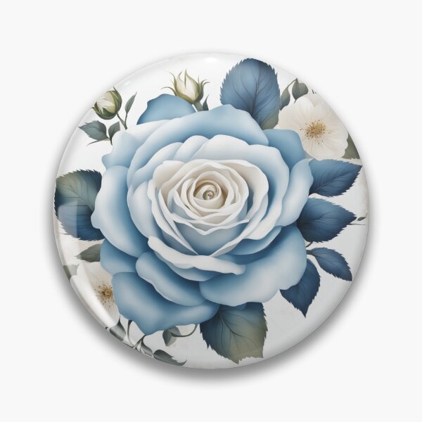 Item preview, Vintage Blue Rose Floral Border on White Background – Elegant Design designed and sold by hjian8219.