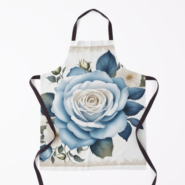 Item preview, Vintage Blue Rose Floral Border on White Background – Elegant Design designed and sold by hjian8219.