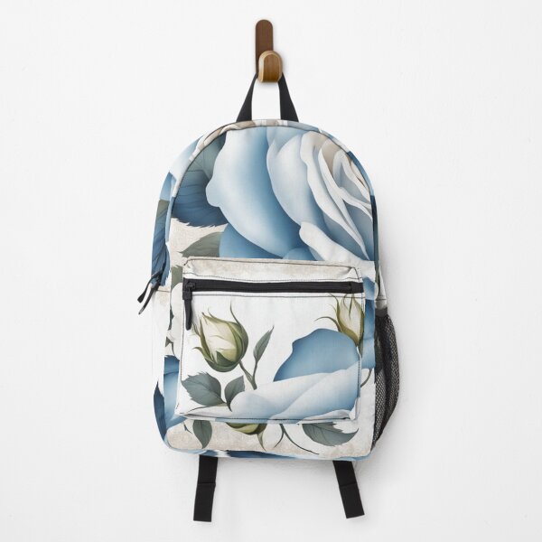 Item preview, Vintage Blue Rose Floral Border on White Background – Elegant Design designed and sold by hjian8219.
