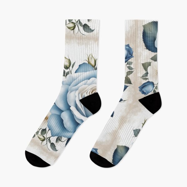 Item preview, Vintage Blue Rose Floral Border on White Background – Elegant Design designed and sold by hjian8219.