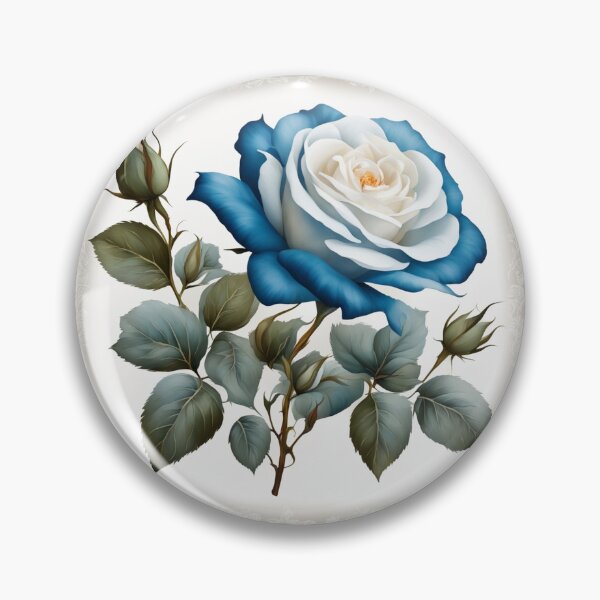 Item preview, Vintage Blue Rose Floral Border on White Background – Elegant Design designed and sold by hjian8219.