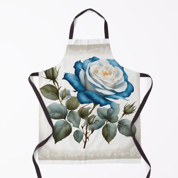 Item preview, Vintage Blue Rose Floral Border on White Background – Elegant Design designed and sold by hjian8219.