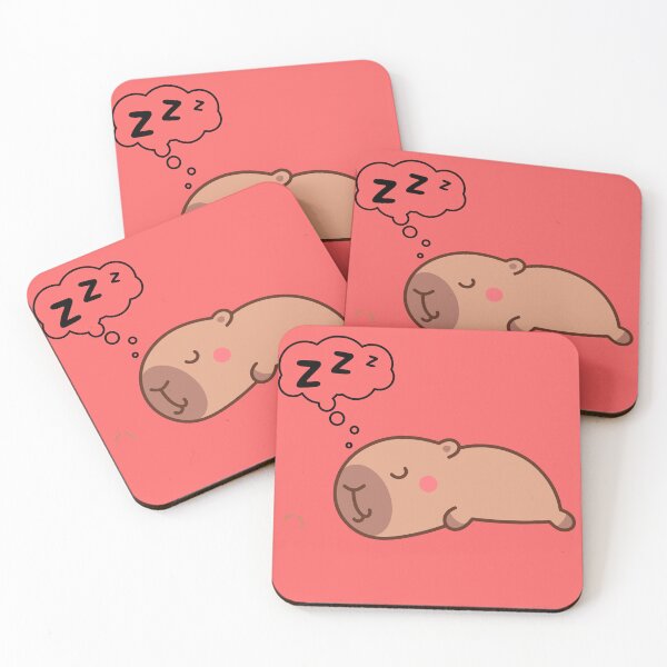 Artikelvorschau, Süßes schlafendes Capybara, minimalistische, entzückende Tierkunst entworfen und verkauft von Art-Rosa.
