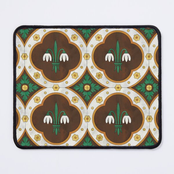 Item preview, Snowdrop Fleur de Lys Tile Reproduction designed and sold by MadeByGeeClowes.