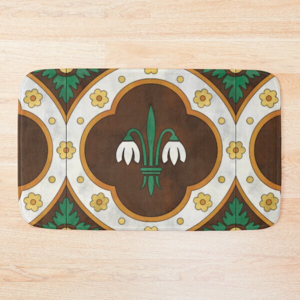 Item preview, Snowdrop Fleur de Lys Tile Reproduction designed and sold by MadeByGeeClowes.