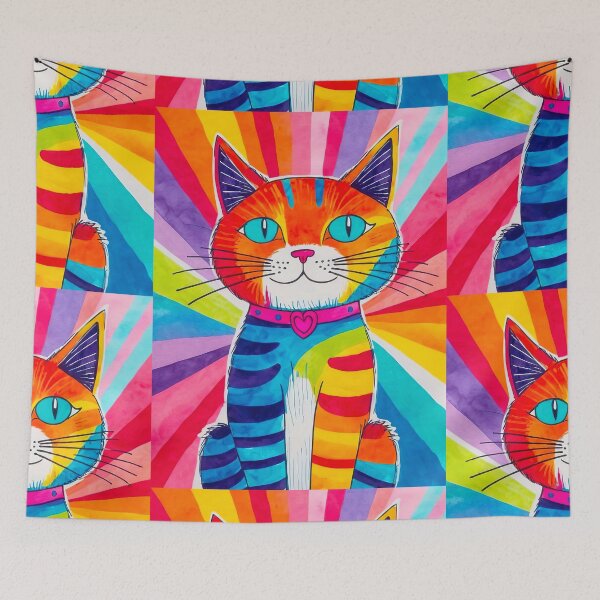 Item preview, Multi-colored cat designed and sold by ArtDi101.