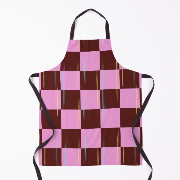 Item preview, Pink and Dark Brown Checkered Pattern with Blue and Yellow accents  designed and sold by Jessica Erin.