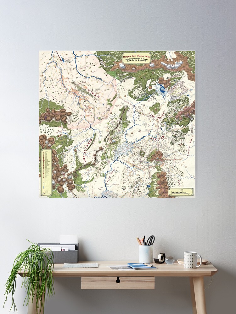 Thumbnail 1 of 3, Poster, Map of Dragon Pass (from Lands of RuneQuest: Dragon Pass) designed and sold by Chaosium.