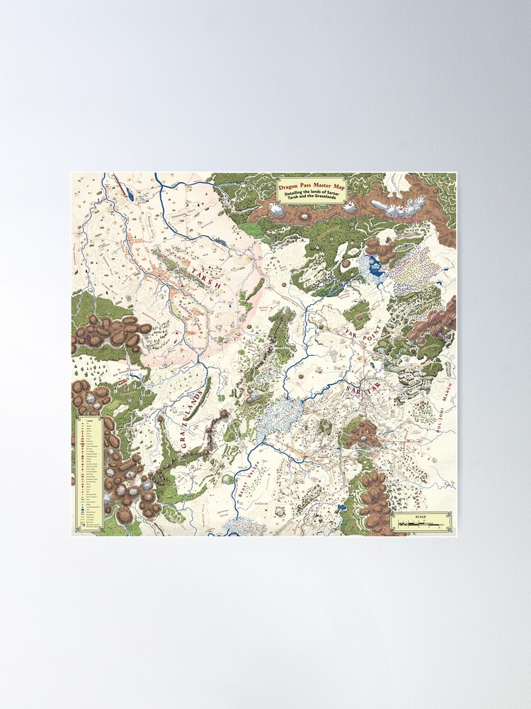Thumbnail 2 of 3, Poster, Map of Dragon Pass (from Lands of RuneQuest: Dragon Pass) designed and sold by Chaosium.