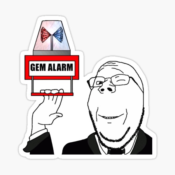 Vista previa del artículo con la obra «¡Alarma de gemas! Soyjak», diseñado y vendido por Velandrient.