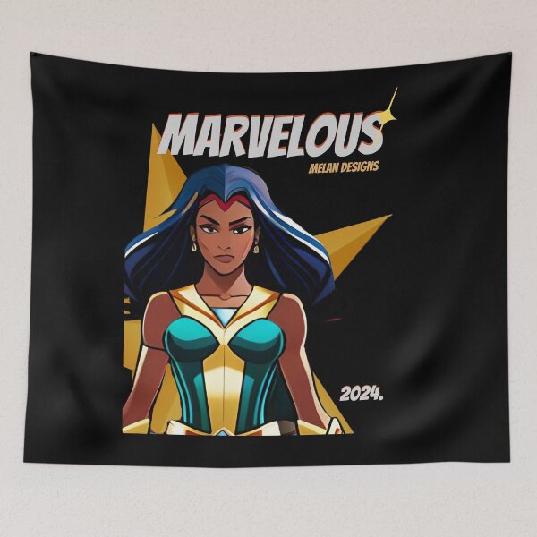 Item preview, Superhero Woman Marvelous 2024 Inspirational Blue Hair Comic  designed and sold by Melan Designs.