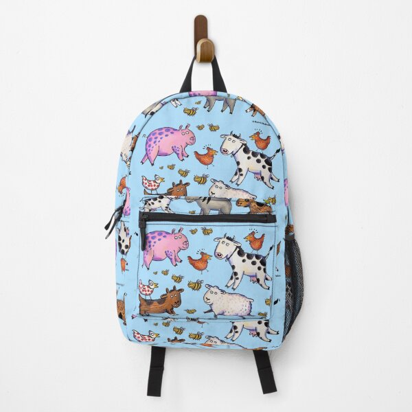 Item preview, Fun Farm Animals with blue background designed and sold by BonnieCreative.