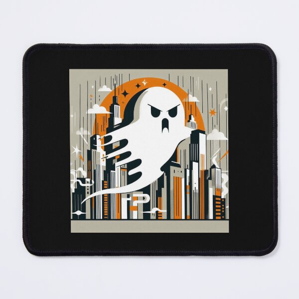 Item preview, Halloween Ghost Over The City Retro Design designed and sold by NYPop.