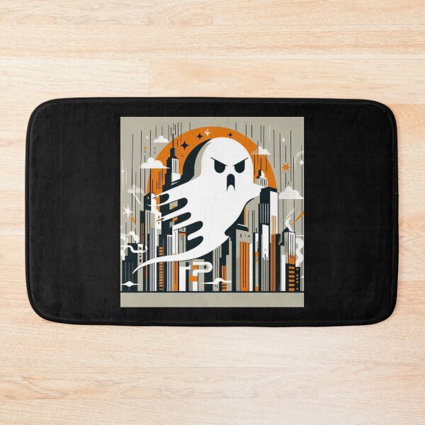 Item preview, Halloween Ghost Over The City Retro Design designed and sold by NYPop.