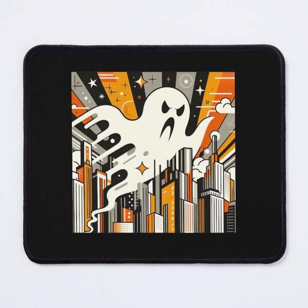 Item preview, Halloween Ghost Over The City Retro Design designed and sold by NYPop.