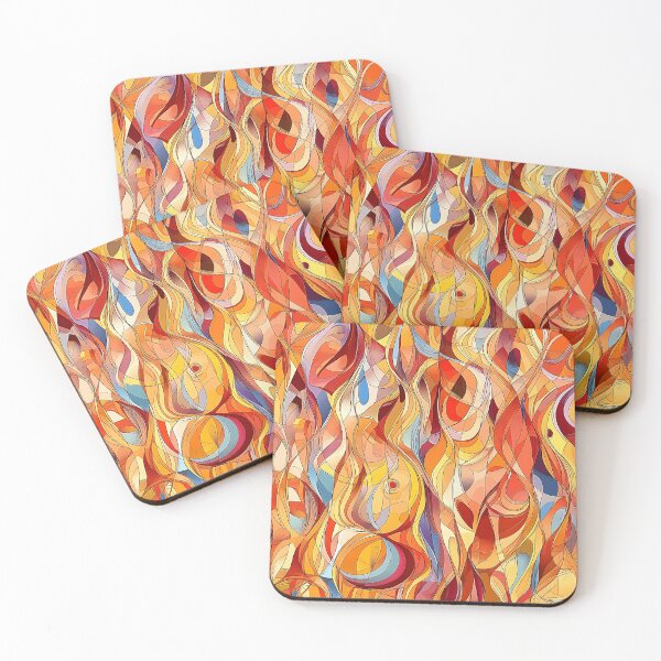 Item preview, Colorful Abstract Flames Pattern - Flowing Orange Aesthetic designed and sold by HausKatz.