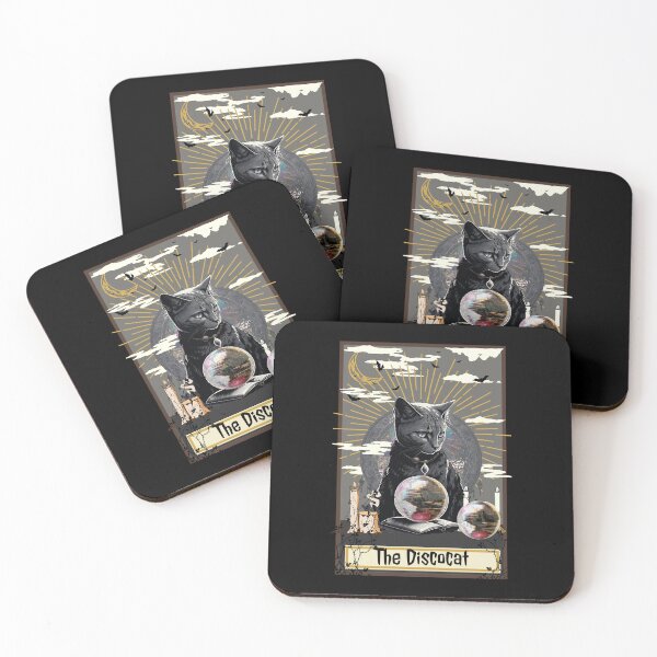 Item preview, DISCO  - Cat Tarot Card (Black)  designed and sold by Discothreadz.