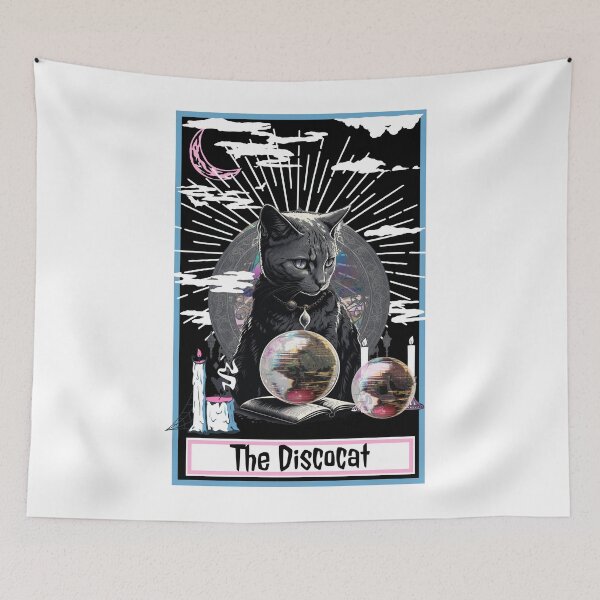 Item preview, DISCO  - Cat Tarot card (blue)  designed and sold by Discothreadz.