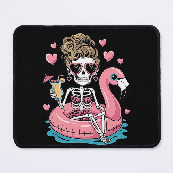Item preview, Summer Skeleton Fun: Tropical Flamingo Pool Party Design designed and sold by love3617.