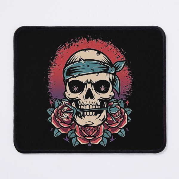 Item preview, Rebel Skull Design: Bandana and Roses Art for Edgy Vibes designed and sold by love3617.
