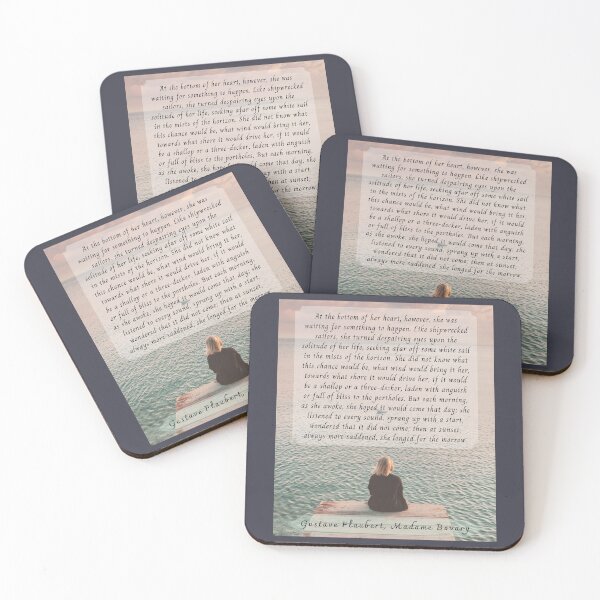 Item preview, Gustave Flaubert quote: At the bottom of her heart, however, she was waiting for something to happen. designed and sold by artbleed.
