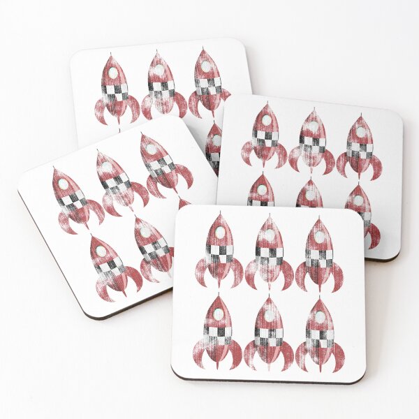 Item preview, 6 Retro Rockets (Worn Look) designed and sold by Ravvick.