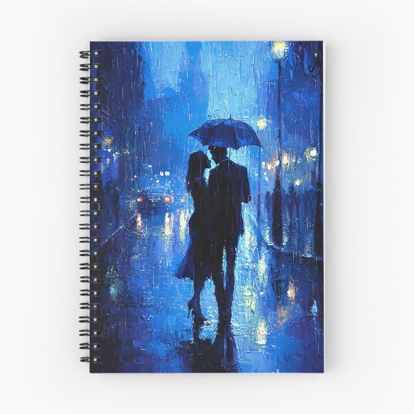 Item preview, Shree 420 style couple in the rain - abstract blue blurr designed and sold by UmagineArts.