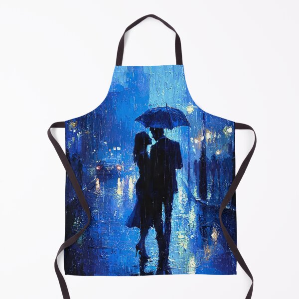 Item preview, Shree 420 style couple in the rain - abstract blue blurr designed and sold by UmagineArts.