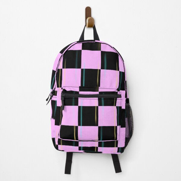 Item preview, Pink and Black Checkered Pattern with Blue and Yellow accents  designed and sold by Jessica Erin.