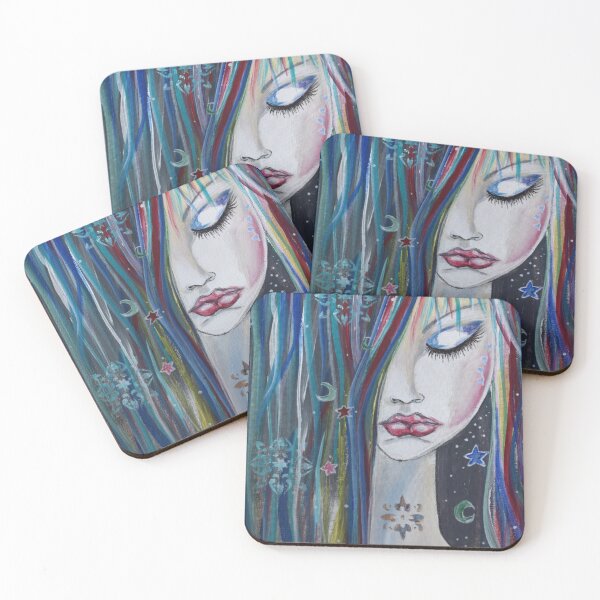 Item preview, Cosmic celestial girl with colorful hair designed and sold by ChrisJArcher.