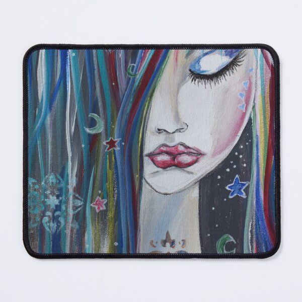 Item preview, Cosmic celestial girl with colorful hair designed and sold by ChrisJArcher.