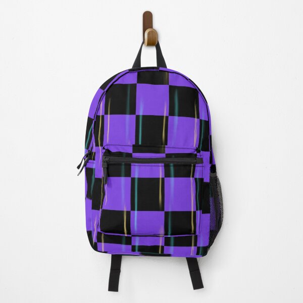 Item preview, Purple and Black Checkered Pattern with Blue and Yellow accents  designed and sold by Jessica Erin.
