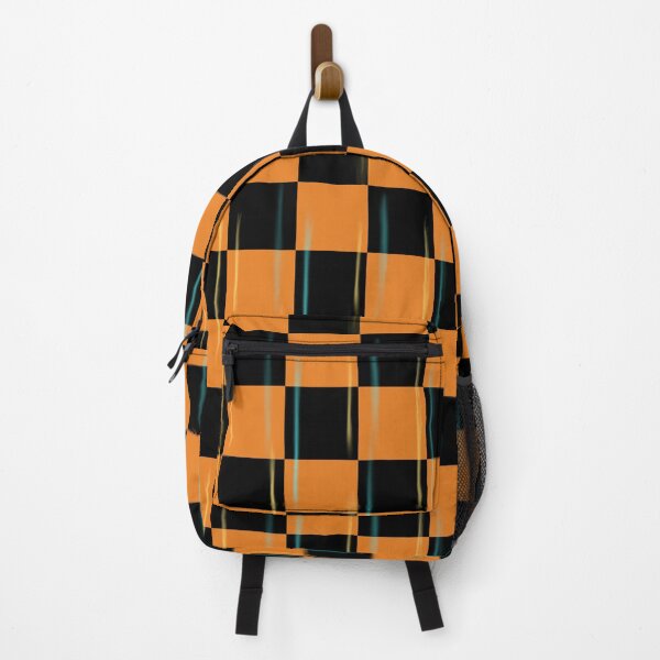 Item preview, Orange and Black Checkered Pattern with Blue and Yellow accents  designed and sold by Jessica Erin.