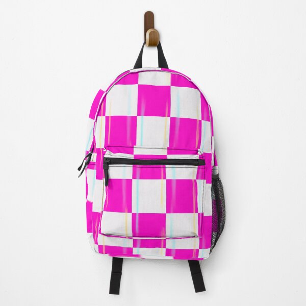 Item preview, Hot Pink and White Checkered Pattern with Blue and Yellow accents  designed and sold by Jessica Erin.