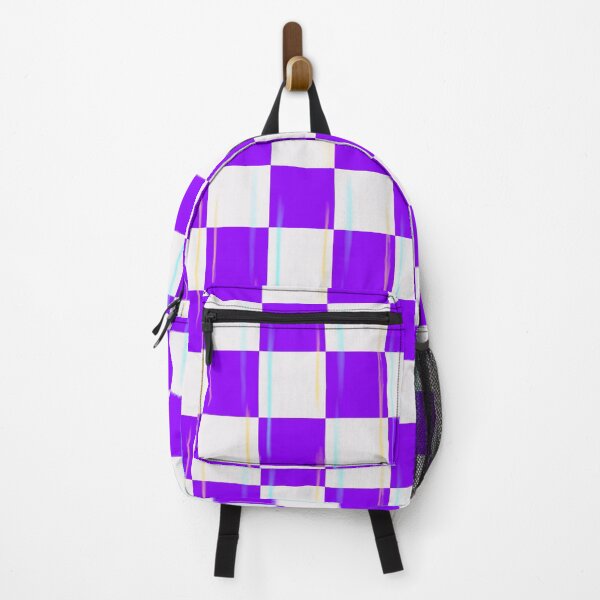 Item preview, Purple and White Checkered Pattern with Blue and Yellow accents  designed and sold by Jessica Erin.