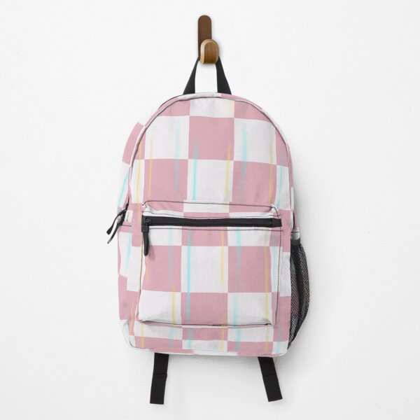 Item preview, Pink and White Checkered Pattern with Blue and Yellow accents  designed and sold by Jessica Erin.