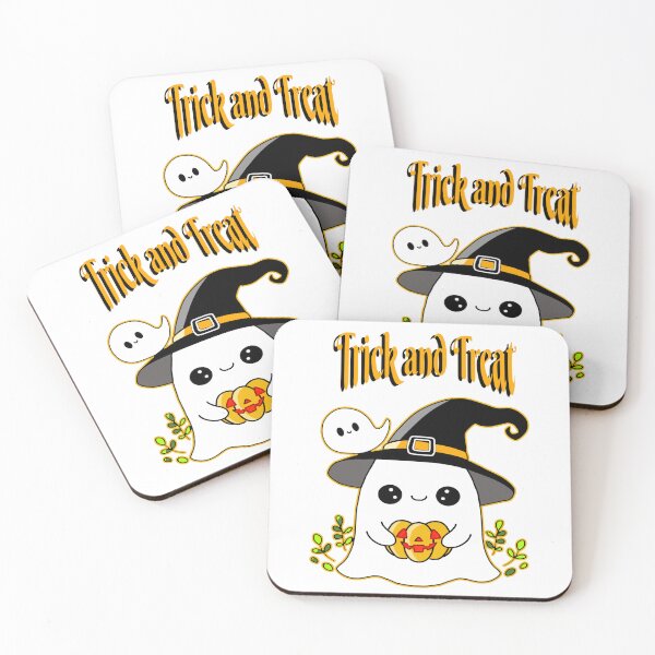 Item preview, Halloween kid ghost Trick and Treat designed and sold by MigWhimsy.
