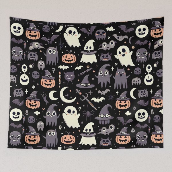 Item preview, Happy Halloween Doodle designed and sold by Thai Vibe Studio.