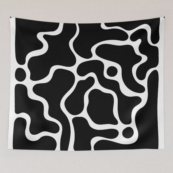 Item preview, Black and White Print Minimalist Geometric Art with Fluid Shapes designed and sold by AnnaVioletStore.