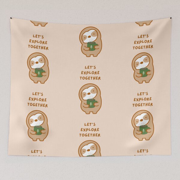Item preview, Let’s Explore Together Camping Sloth designed and sold by theslothinme.