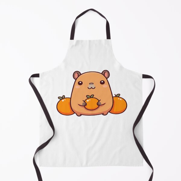 Item preview, Cute capybara in kawaii chibi style with oranges designed and sold by AdrianMDesigns.