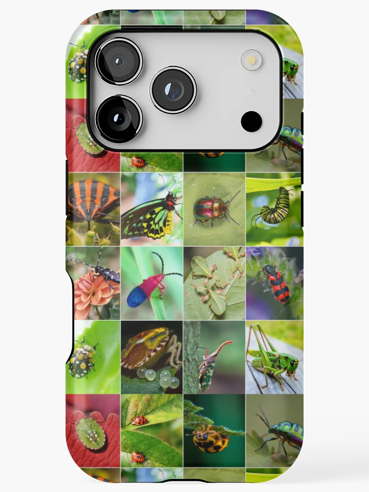 Thumbnail 1 of 4, iPhone Case, Colorful Insects Photo Collage designed and sold by ColorfulPrints.