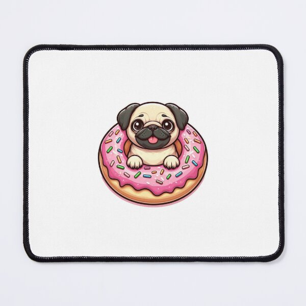 Item preview, An adorable pug sitting inside a donut designed and sold by Wise-Stickers.