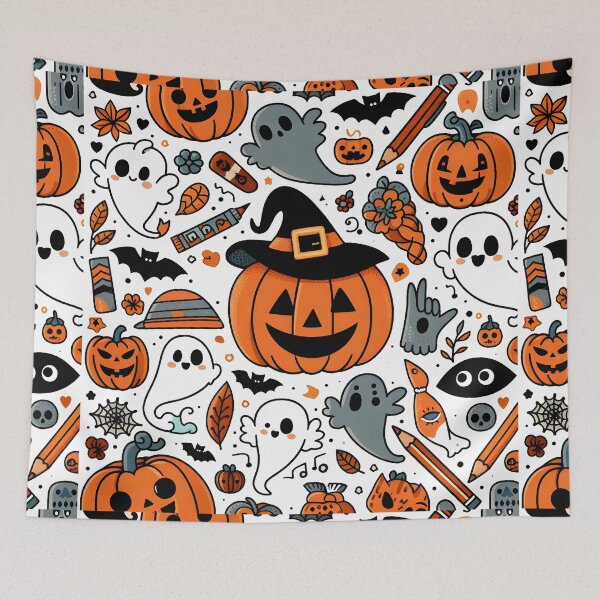 Item preview, Halloween Doodle Town designed and sold by Thai Vibe Studio.