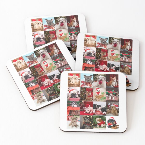Item preview, Cute Puppy Christmas Photo Collage designed and sold by ColorfulPrints.